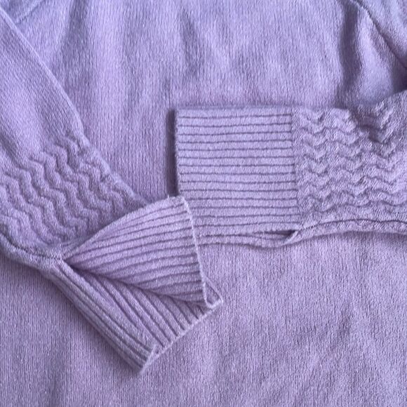 JOA J.O.A. Lilac Sweater Small Soft Knit Mock Neck with Long Sleeve Detail NWOT - Picture 5 of 14